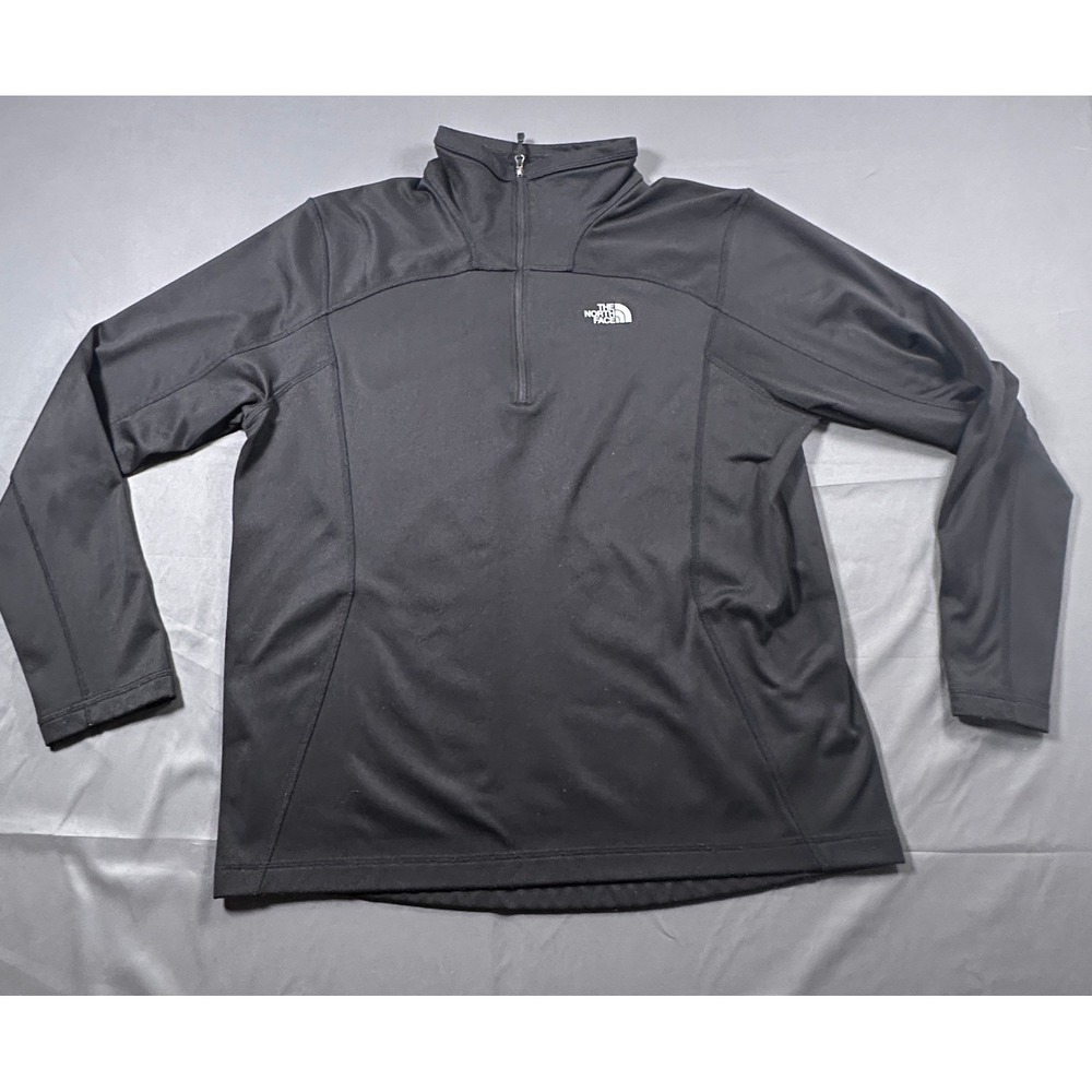 The North Face Mens Black Quarter Zip Pullover Fleece Jacket Size Large